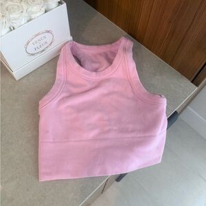 ALO Seamless Delight High Neck Bra in Sweet Pink